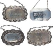 Sterling Silver Decanter Labels, 56g