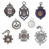 Antique and Later Sterling Silver Fobs and Medallions Collection, 68g