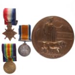 WW1 1914-15 Star Trio & Death Plaque