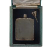 Sterling Silver Gilt Ladies Scent Bottle with Funnel, Original Case, 63g