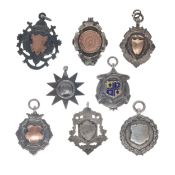 Antique and Later Sterling Silver Fobs and Medallions Collection, 60g