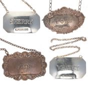 Sterling Silver Decanter Labels Collection, 58g.