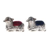 Sterling Silver Novelty Sitting Sheep Pin Cushion Pair, 32g