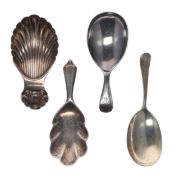 Antique and later Sterling Silver Caddy Spoons Collection, 70g