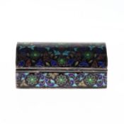 Sterling Silver Cloisonne Enamel Domed Trinket Jewellery Box, 83g