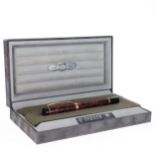 Parker - Duofold Burgundy Lacquer Fountain Pen, 18ct Gold Nib, Boxed