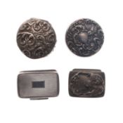 Antique and later Sterling Silver Pill Trinket Boxes, 67g