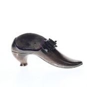 Edwardian Sterling Silver Novelty Shoe Pin Cushion, 26g
