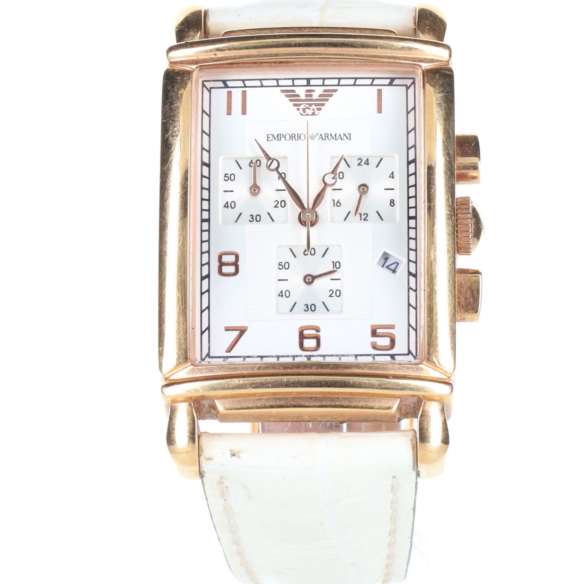 Emporio Armani - Rectangular Dial Quartz Chronograph Watch, ref. AR-0269