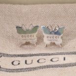 Gucci Butterfly Silver Stud Earrings, 3.6g