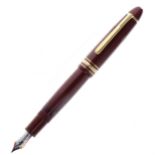 Montblanc - Meisterstuck Burgundy Fountain Pen, 14ct White Gold Nib