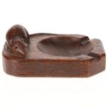 Robert Mouseman Thompson Carved Oak Ashtray