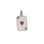 Enamel Playing Card 9ct Gold Charm, 0.8g