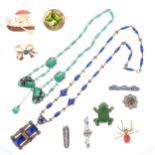 Antique and Later Jewellery Collection including Micro Mosaic, Peking Glass, Art Deco