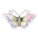 OPRO Produkter Norway Sterling Silver Enamel Butterfly Brooch, 8.2g