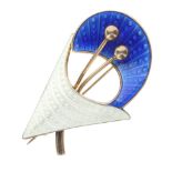 Aksel Holmsen Norway Sterling Silver Brooch, 13g