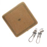Georgian Black Dot Paste Silver Earrings, 14g