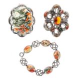 Antique Scottish Agate Silver Jewellery Collection, 62g
