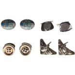 Sterling Silver Cufflink Collection including John Atkins & Son, Links of London, Modernist, 58g