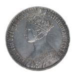 Antique 1847 Queen Victoria Sterling Silver Gothic Crown Coin, 28.3g