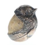 Edwardian Silver Novelty Bird Pin Cushion, 11g