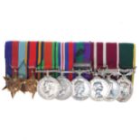 WW2 - ER II GSM Malaya MID- MSM- Army LSGC- GVI Territorial Medal Group awarded to T/5252786 Sgt W.O