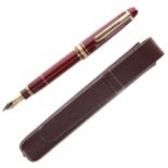 Montblanc - Meisterstuck Ladies Burgundy Fountain Pen, 14ct Gold Nib