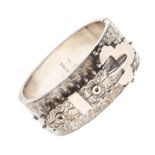 Victorian Sterling Silver Buckle Bangle, 34.5g
