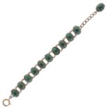 Antique Egyptian Revival Scarab Beetle Bracelet, 14g