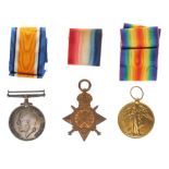 WW1 1914-15 Star Trio Awarded to 682 Pte F.J Worth R.N Devon Yeo