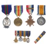 WW1 1914 Mons Star with 5th Aug-22 Nov Bar & GV Navy Vol Reserve Officers Medal Group