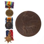 WW1 1914-15 Star Trio & Death Plaque Awarded to 324 Pte-Cpl T.J Morrison 30 BN AIF