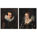 Belgian school 18th/19th century, oil on canvas (2), Portrait of Jacqueline van Caestre and Jean Cha
