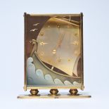 Viking Dragon boat table clock Jaeger-LeCoultre with 8-day movement, 1950s