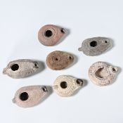 Collection of 8 oil lamps in earthenware, Ancient Roman, Byzantine, 2nd-3rd century AD
