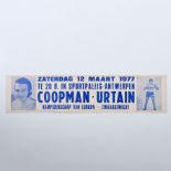 Original poster for the Coopman vs. Urtain heavyweight European title fight, held on March 12, 1977,