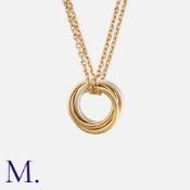 CARTIER. A Trinity Pendant Necklace in 18K yellow, rose and white gold, Trinity pendant suspended