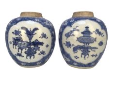 PAIR OF CHINESE BLUE AND WHITE GINGER JARS, EARLY 19TH CENURY