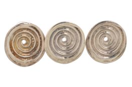 PATRICK MAVROS, THREE NDORO SILVER STUD EARRINGS, LATE 20TH CENTURY