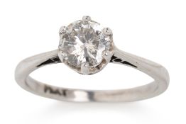 DIAMOND SOLITAIRE RING, MID / LATE 20TH CENTURY