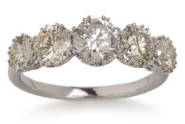 DIAMOND FIVE STONE RING,