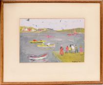 * JAMES DOWNIE ROBERTSON MBE RSA RGI RSW (SCOTTISH 1931 - 2010), UNTITLED (BOATS AND RIVER SCENE)