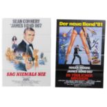 JAMES BOND “FOR YOUR EYES ONLY” AND “NEVER SAY NEVER AGAIN” ORIGINAL EUROPEAN FILM POSTER, 1981-1983