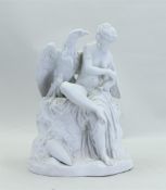 A cast marble group of a water nymph with eagle, Italy, 19th century. H.: 43 cm.