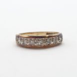 A Diamond half hoop Eternity Ring pavé-set eight-cut stones in 9ct gold, ring size J - J 1/2, approx