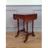 A 19th Century mahogany dropleaf Work Table, the frieze drawer with fitted interior raised on reeded