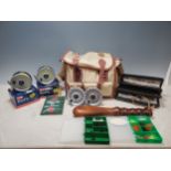 A modern fishing bag quantity of Fly Fishing Tackle to include two Leeda Rimfly Fly Reels, with
