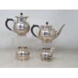 A silver circular four piece Tea and Coffee Service, Birmingham 1951/4, 1475gms all in