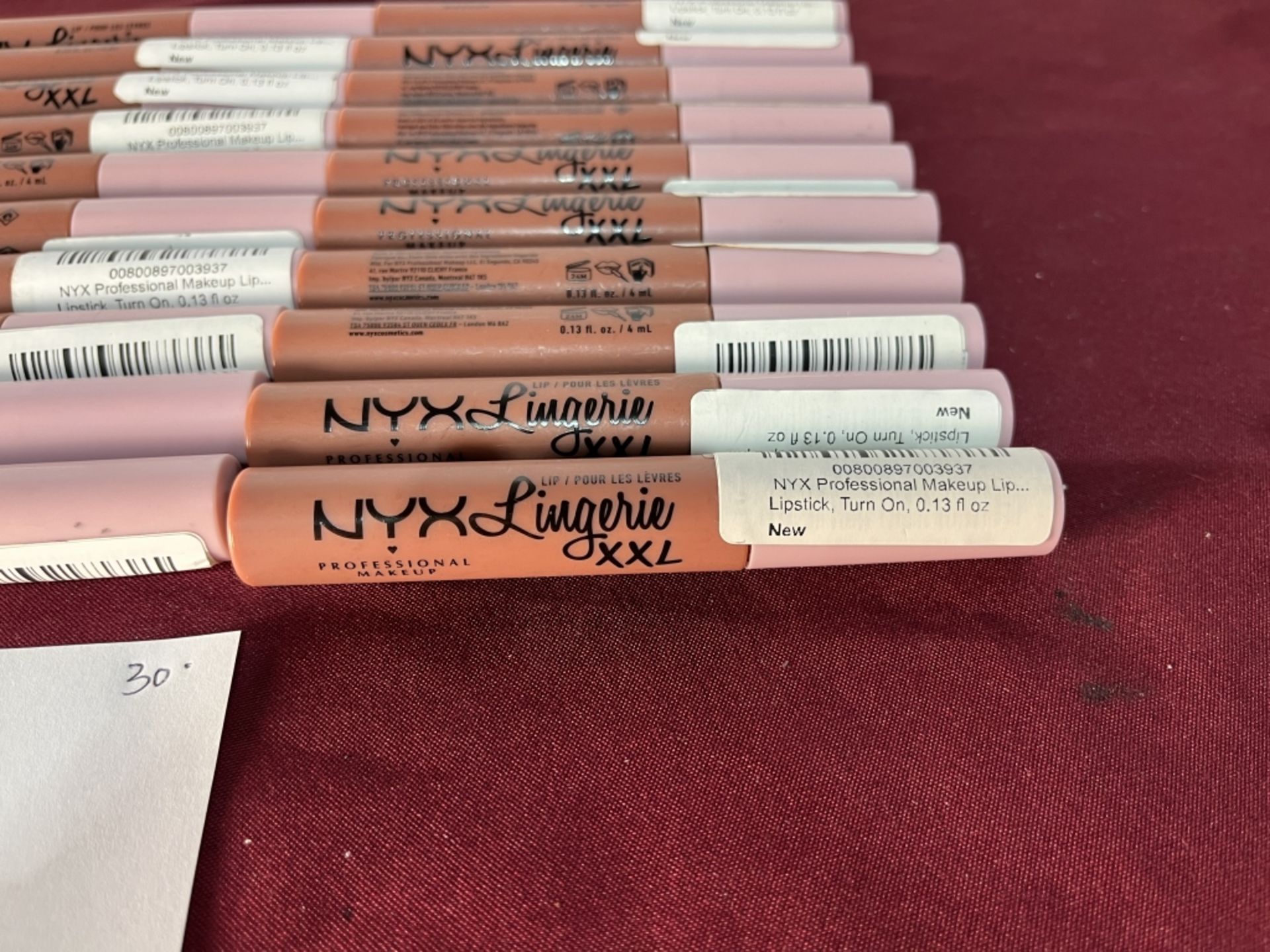 LOT CONSISTING OF (30) NYX LINGERIE XXL LIPSTICK, NEW - Image 2 of 2