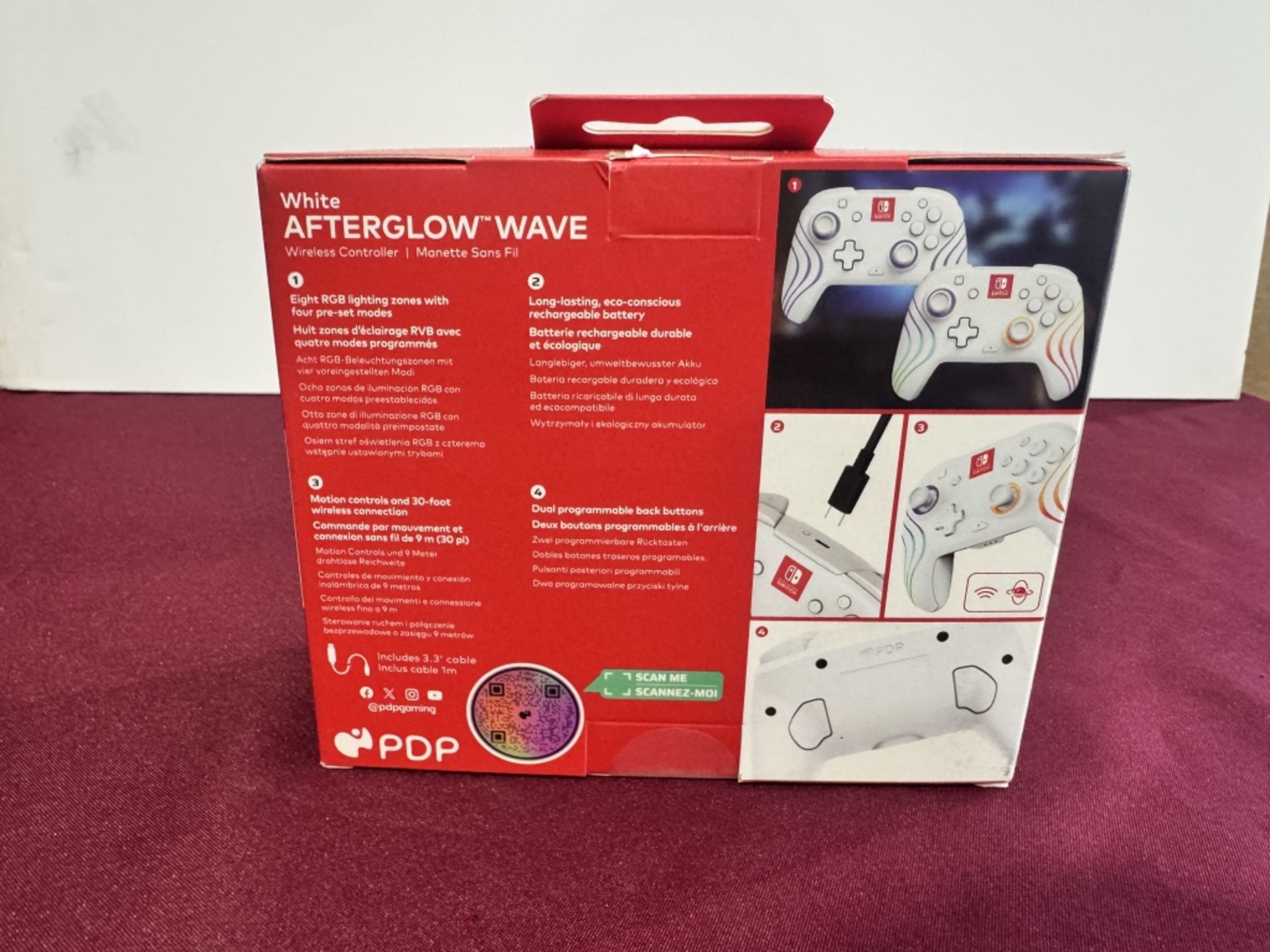 NINTENDO SWITCH AFTERGLOW WAVE WIRELESS CONTROLLER, NEW - Image 2 of 3
